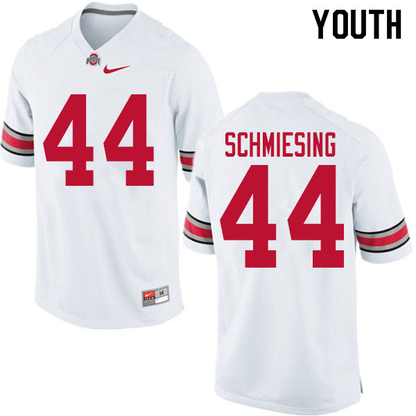 Ohio State Buckeyes Ben Schmiesing Youth #44 White Authentic Stitched College Football Jersey